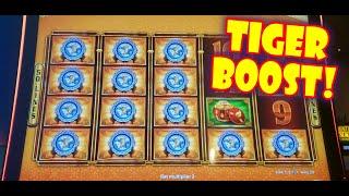 I GOT THE D TODAY!! THE TIGER BOOST NEXT TO THE PEACOCK! -- New Las Vegas Casino Slot Machine Bonus