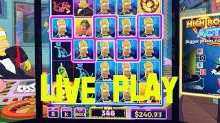 The Simpsons live play at max bet $6.00 WMS Slot Machine