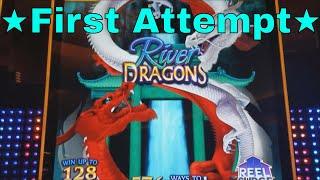 First Attempt River Dragons Slot Machine Live Play