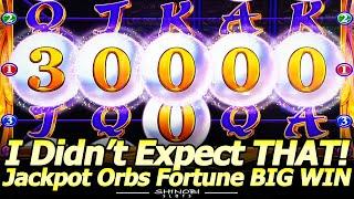 I Didn't Expect THAT! Surprise Feature! MEGA BIG WIN in Jackpot Orbs Fortune slot machine by Konami!