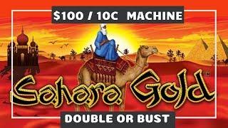 $100 Double or Bust  10c Denomination / Sahara Gold Lightning Link by Aristocrat @ Barona Casino