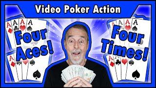 FOUR Aces FOUR Times! Massive Video Poker Hands = ANOTHER WIN for The Gents • The Jackpot Gents