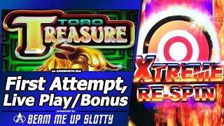 Toro Treasure Slot - Live Play, Free Spins Bonuses in First Attempt at New Ainsworth game