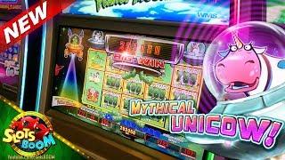 MYTHICAL UNICOW JACKPOT !!! Insane Re-Triggers!!! Invaders Return From Planet Moolah WMS Slot