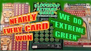 FANTASTIC NEARLY ALL CARDS ARE WINNERS..and .WE SCRATCH..$1.MILLION "GREEN EXTREME"..CARDS...
