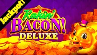 I Did It Again!  MASSIVE JACKPOT HAND PAY On Rakin' Bacon Deluxe Slot Machine!