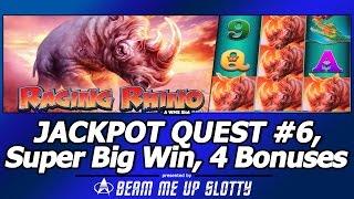 Jackpot Quest #6 - Raging Rhino slot, Max Bet Super Big Win with 3 Bonuses and Life of Luxury
