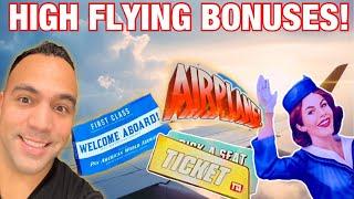 ️ WINNING! First Class Tickets on Mighty Cash PAN AM & AIRPLANE Slot Machines!!