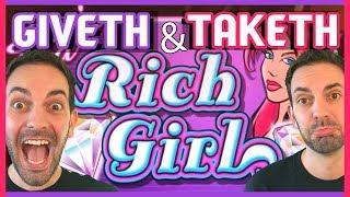 RICH GIRL Giveth and Taketh   HIGH LIMIT SLOTS   Slot Machines w Brian Christopher #AD