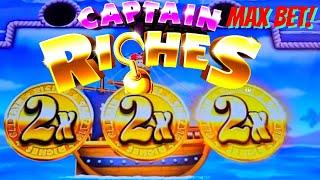 BIGGEST MAX BET WIN ON YOUTUBE! CAPTAIN RICHES MULTIPLIER ON EVERY REEL