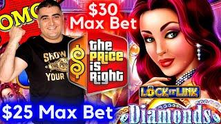High Limit Lock It Link $25 Max Bet Bonus ! The Price Is Right Slot $30 Max Bet Bonus- GREAT SESSION