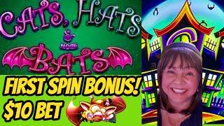 First Spin Bonus! $10 Bet On Cats Hats & More Bats