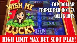 $25 Bets  Top Dollar Slot Machine  Triple Red Hot 7s, Quick Hits - Live Slot Play - VEGAS!