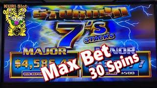 YES ! BONUS TIME !STORMIN 7' STACKS Slot (Ainsworth) MAX BET 30 SPINS !MAX 30 #17