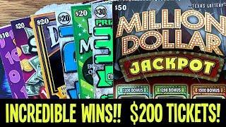 WOW!! INCREDIBLE LUCK!  $200 in Texas Lottery Scratch Off Tickets