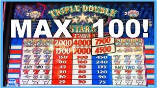 100 SPINS ON TRIPLE DOUBLE STARS AT MAX BET • TIMBERWOLF GRAND • SLOT MACHINE BIG WINS!