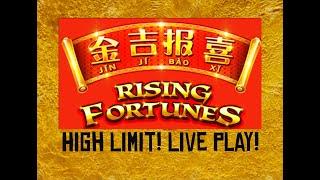 BIG BETS! RISING FORTUNES SLOT MACHINE, HIGH LIMIT!  Bets up to $26.40 WITH BONUS!