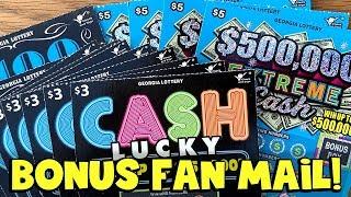FAN MAIL WINS! **$50 IN TICKETS** $500,000 EXTREME Cash, LUCKY CASH  Georgia Lottery Scratch Offs