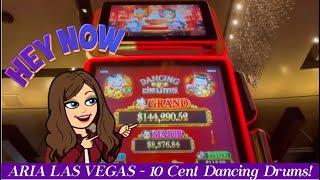 10 Cent Dancing Drums Live Slot Machine Play! Aria, Las Vegas!