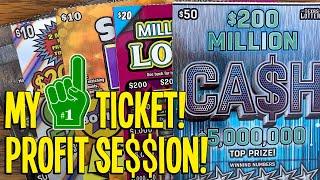 My #1 TICKET for a PROFIT SESSION!  $130 Lottery Scratch Offs w/ $50 Ticket!