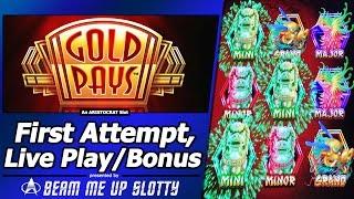 Gold Pays: Golden Festival Slot - First Attempt, Live Play w/Progressive and Free Spins Bonus