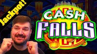 $25.00 SPINS On Cash Falls Slot Machine! JACKPOT HAND PAY!  Diamond Jo Casino Day 2