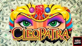 Up to $5/Spin  LIVE PLAY and Bonuses on Cleopatra Slot Machine and Cleopatra II