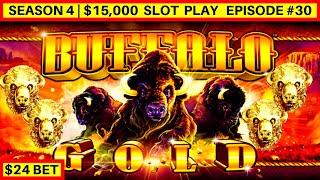 High Limit Buffalo Gold Slot Machine Bonus | Pharaoh’s Fortune Slot Bonuses | Season 4 | Episode #30