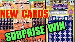 SURPRISE "WIN".NEW SCRATCHCARDS..ORANGE £250,000..NEW CARD"JEWEL MULTIPLIER "..£100 LOADED..HOT £50