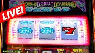 LIVE BONUS Triple Double Diamond!!! FREE GAMES - IGT CASINO SLOTS 3X 3X Seven