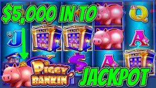HIGH LIMIT Lock It Piggy Bankin' HANDPAY JACKPOT $50 Bonus Round Slot Machine Casino