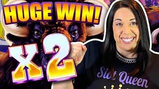 MAX BETS ! BUFFALO ! MEGA FEATURE ! BIG WIN AND DANCING DRUMS !!