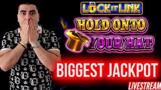 Biggest Jackpot On YouTube For Hold Onto Your Hat | Winning Mega Bucks At Casino LIVE