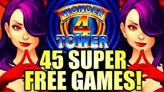 45 SUPER FREE GAMES!!  HOW WICKED? WICKED WINNINGS WONDER 4 TOWER Slot Machine (Aristocrat Gaming)