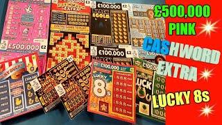 NEW CARDS"£500,000 PINK"CASHWORD EXTRA..LUCKY 8s..HOT MONEY..LUCKY DUCKY..MILLIONAIRE 777..GOLDFEVER