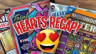 END OF ROLL SAVE!  HEARTS RECAP! $20 Million Dollar Loteria +  MORE!  TX Lottery Scratch Offs