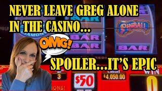 Wow - First Spin Jackpot!  THEN It Happens Again! $50 Pinball Slot Machine!