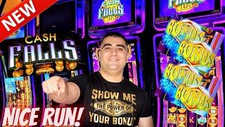 New Slot ALERT ! Cash FALLS Slot Machine 1st Attempt & Nice Bonus |  Drop & Lock Slot Machine Slot