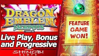 Dragon Emblem Jackpots Slot - Live Play, Free Spins and Progressive in New Konami game