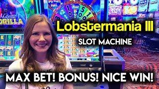 Beautiful Run on Lobstermania 3 Slot Machine! Big Wheel BONUS!