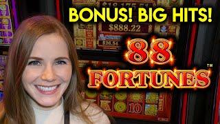 BIG LINE HITS! 88 Fortunes Slot Machine! BONUS!