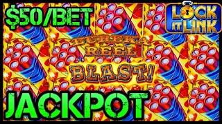 HIGH LIMIT Lock It Link Eureka Reel Blast JACKPOT HANDPAY $50 BONUS ROUND Slot Machine HARD ROCK