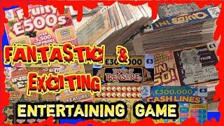 WOW!..What A CRACKING Scratchcard GAME .£55 Worth.FRUITY..TEMPLE TREASURE..CASH LINES..INSTANT £100