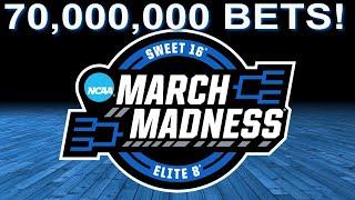 70 Million Bets on March Madness Games! #GamblingNews #MarchMadness #SportsBetting