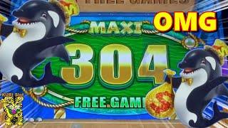 MEGA WIN ! I GOT A MAXI BONUS ! OVER 350 FREE GAMES !WHALES OF CASH ULTIMATE JACKPOTS Slot栗スロ