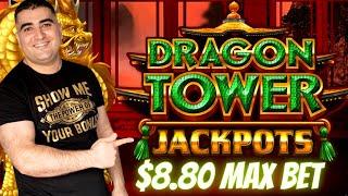 NEW GAMES ! Dragon Tower Jackpots Slot Machine MAX BET BONUS | Live Slot Play In Las Vegas Casino