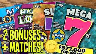 $100 Competition VICTORY!  2X $20 Mega 7s +  2X $20 Million Dollar Loteria!  Fixin To Scratch