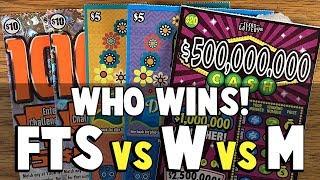 WHO WINS?? FTS vs Watson vs Marmy! $50 in TEXAS LOTTERY Scratch Off Tickets