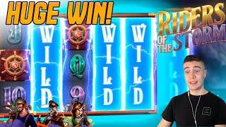 RIDERS OF THE STORM ONLINE SLOT BASE GAME BIG WIN !