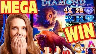 FIRST TRY!  BUFFALO DIAMOND slot machine CRAZY MEGA WIN!!!